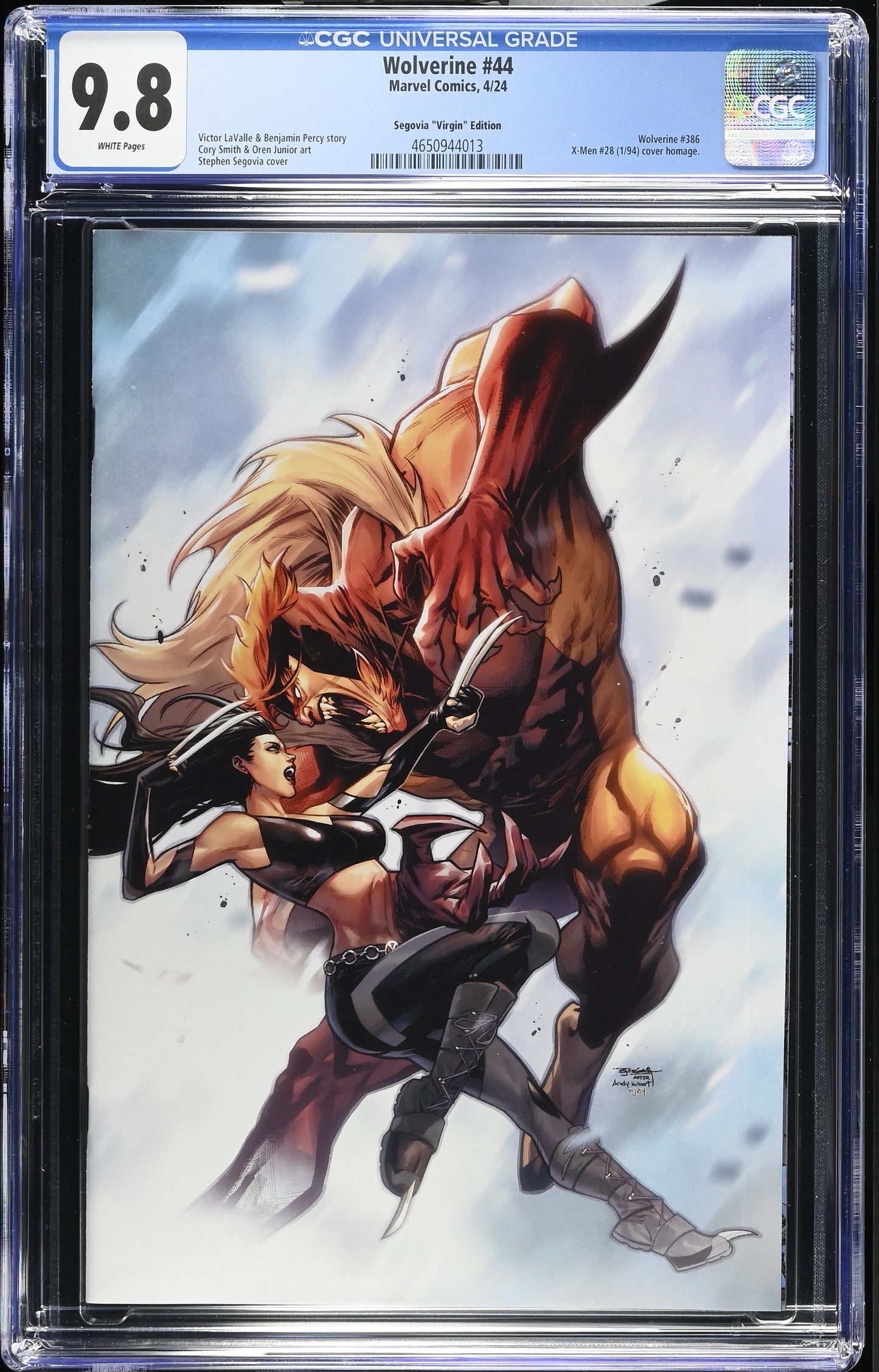 Wolverine 44 Segovia Virgin Variant CGC 9.8 Marvel Comics 2024