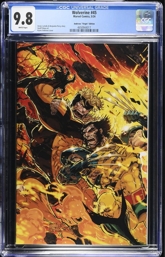 Wolverine #45 CGC 9.8 2024 Marvel Comics Kaare Andrews Virgin Variant