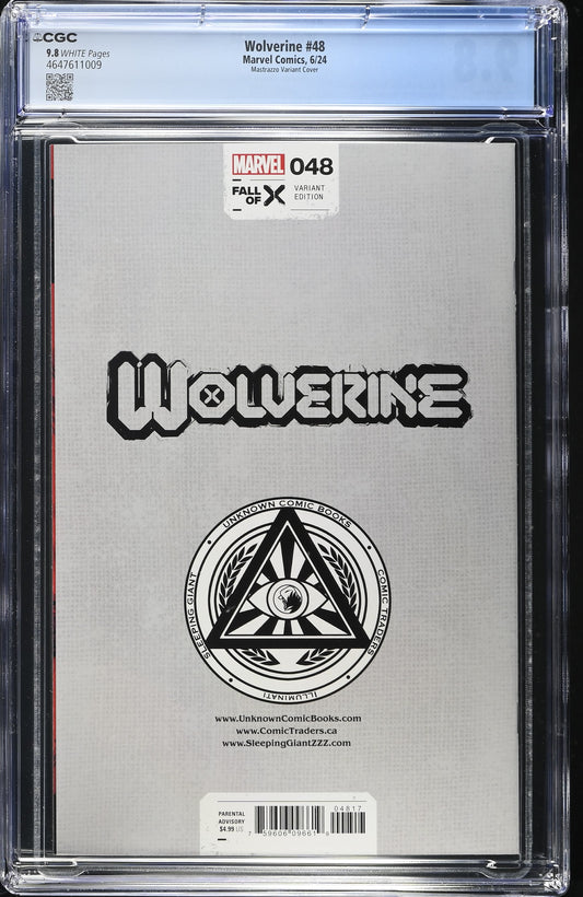 Wolverine #48  Graded CGC 9.8 Comic Marco Mastrazzo Trade