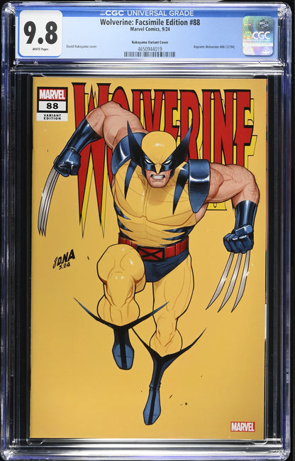 Wolverine #88 Facsimile Edition. CGC 9.8. Nakayama Variant