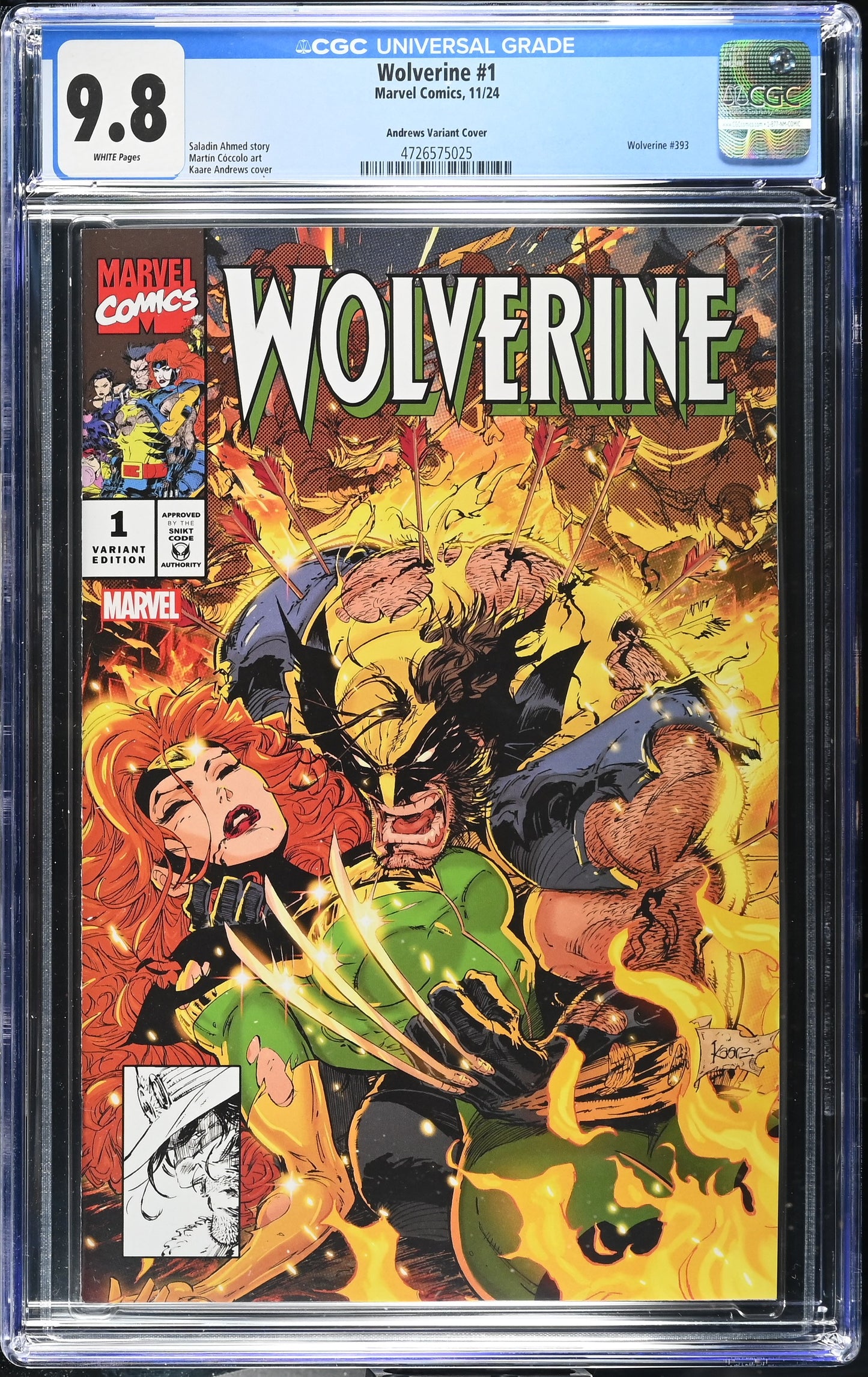 Marvel Comics Wolverine #1 2024 CGC 9.8 Kaare Andrews Variant