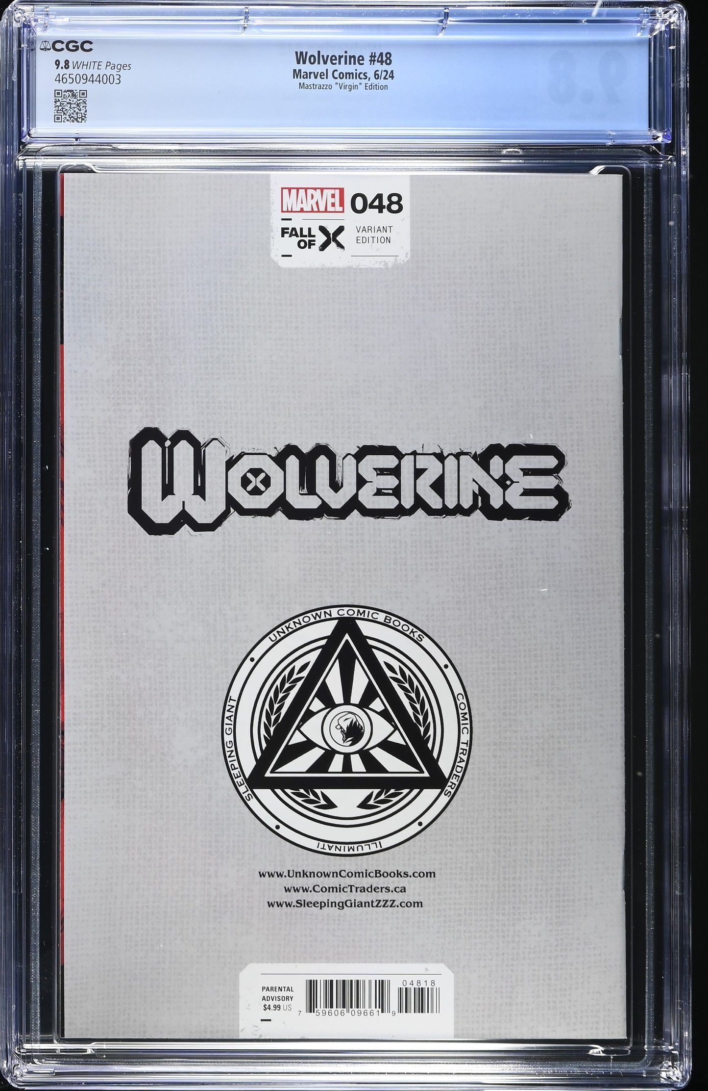 Wolverine #48 Virgin Marco Mastrazzo Exclusive Graded by CGC 9.8