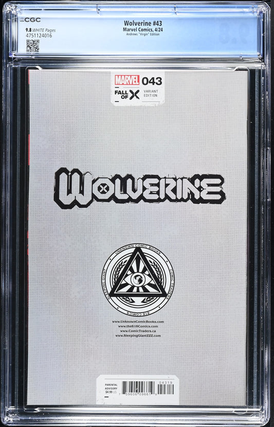Wolverine #43 CGC 9.8 Andrews "Virgin" Edition