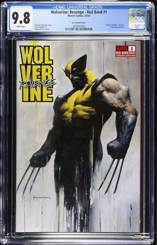 Wolverine Revenge: Red Band #1 CGC 9.8 Puppeteer Lee Variant Edition
